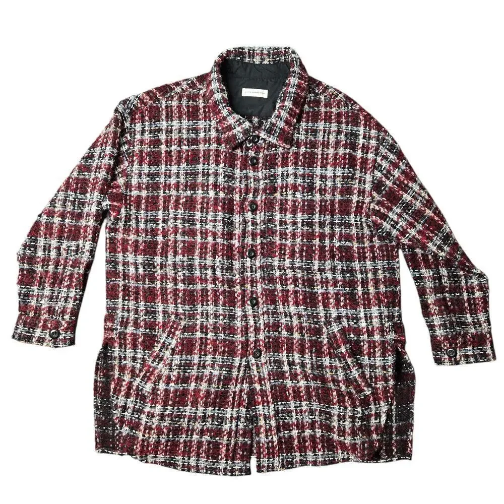 Faith Connexion Red Wool Tweed‎ Shirt Jacket Size: S